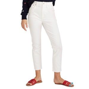 Madewell rise high slim boy jeans tile white